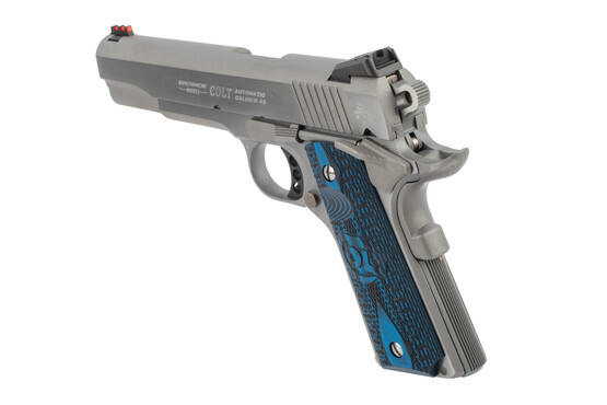 Colt Series 70 competition pistol with blue G10 grips